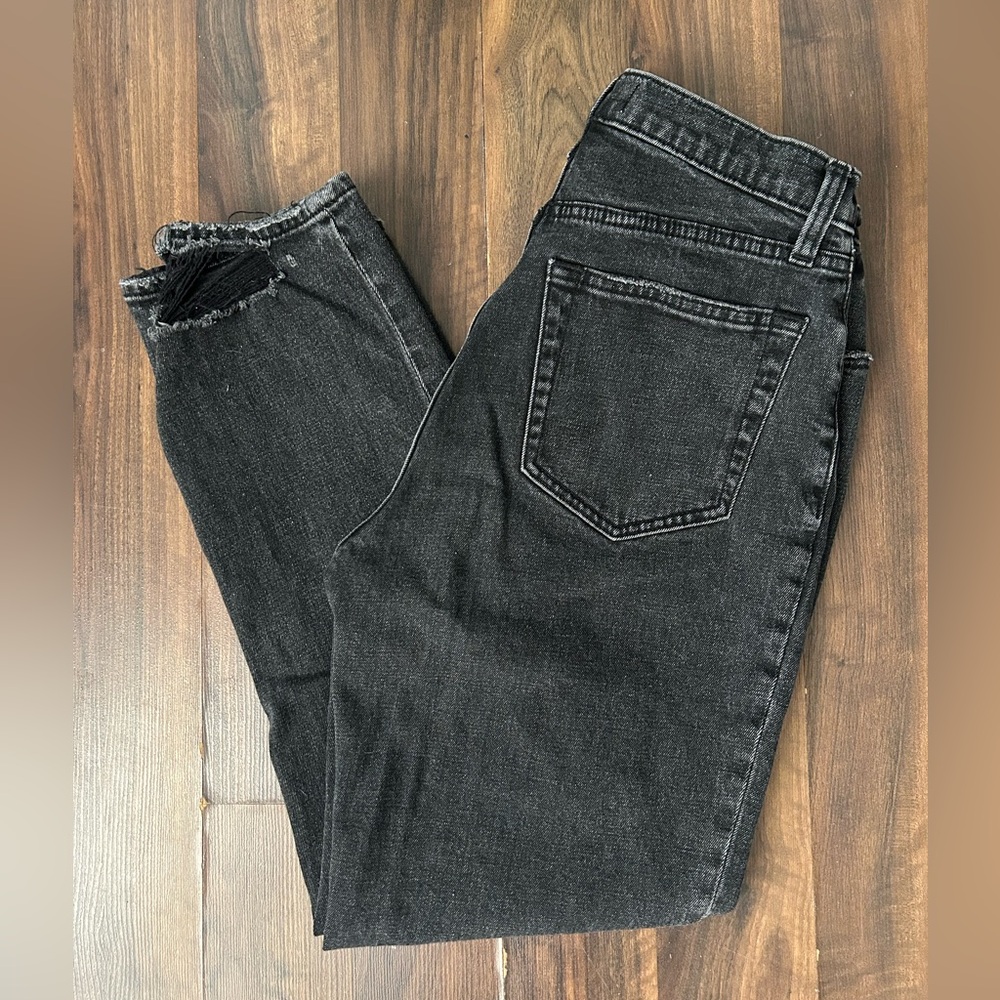 Abercrombie & Fitch Black Ankle Straight Ultra High Rise Jeans Curve Love 28/6